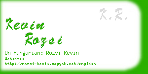 kevin rozsi business card